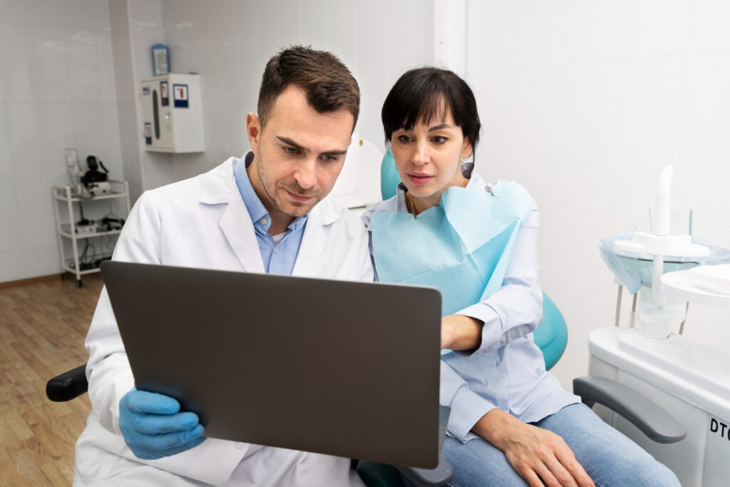 dentist and woman patient